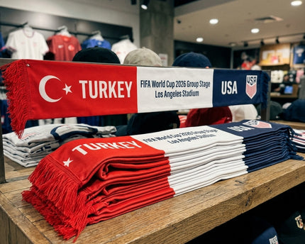 World Cup 2026 Turkey Vs USA Football Scarf Dual Fringe