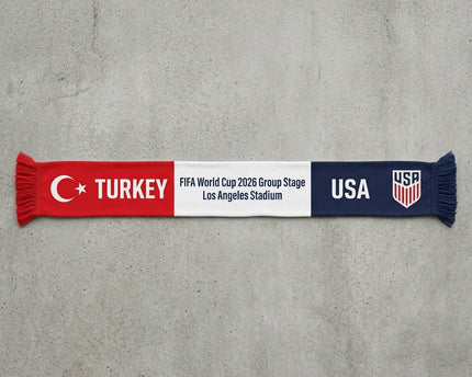 World Cup 2026 Turkey Vs USA Football Scarf Dual Fringe