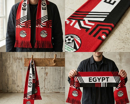 World Cup 2026 Egypt Scarf Diagonal Stripes Design