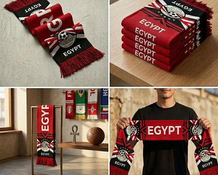 World Cup 2026 Egypt Scarf Red Black White