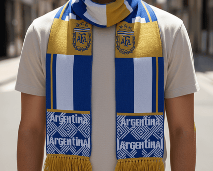 World Cup 2026 Argentina Scarf Gold Crest Detail