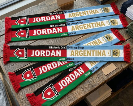 World Cup 2026 Jordan Vs Argentina Football Scarf National Flag Graphics