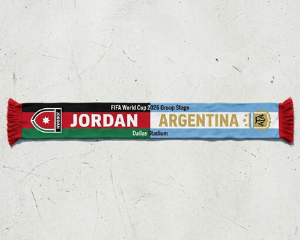 World Cup 2026 Jordan Vs Argentina Football Scarf National Flag Graphics