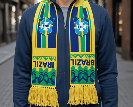 World Cup 2026 Brazil Scarf Green Tassel Fringes