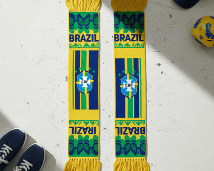 World Cup 2026 Brazil Scarf Green Tassel Fringes