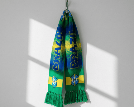 World Cup 2026 Brazil Scarf Gradient Text Design