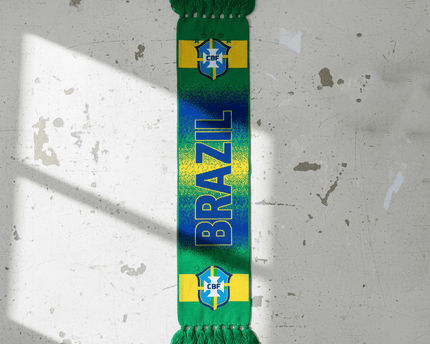 World Cup 2026 Brazil Scarf Gradient Text Design
