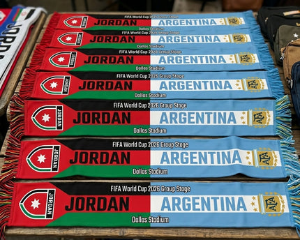 World Cup 2026 Jordan Vs Argentina Football Scarf Classic Fan Apparel