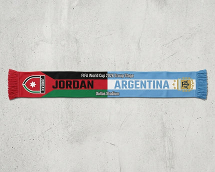 World Cup 2026 Jordan Vs Argentina Football Scarf Classic Fan Apparel
