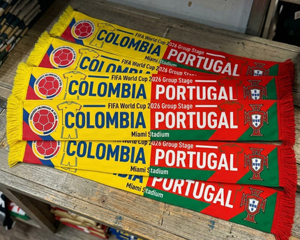 World Cup 2026 Colombia Vs Portugal Football Scarf Vibrant National Colors