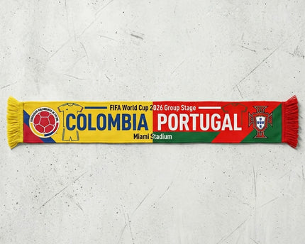 World Cup 2026 Colombia Vs Portugal Football Scarf Vibrant National Colors