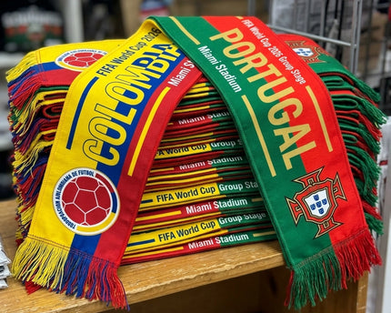 World Cup 2026 Colombia Vs Portugal Football Scarf Bold Typography Print