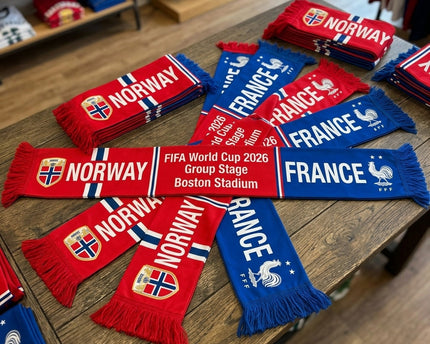 World Cup 2026 Norway Vs France Football Scarf Dual Fringe