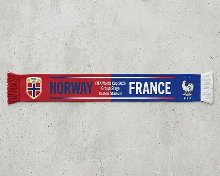 World Cup 2026 Norway Vs France Football Scarf Flag Graphics