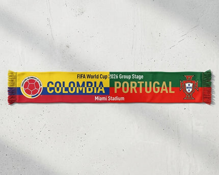 World Cup 2026 Colombia Vs Portugal Football Scarf Group Stage Souvenir