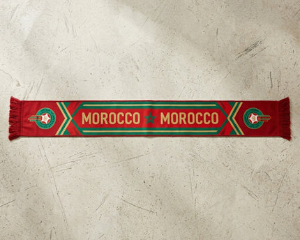 Morocco Scarf World Cup 2026 With Red And Green Vertical Stripes