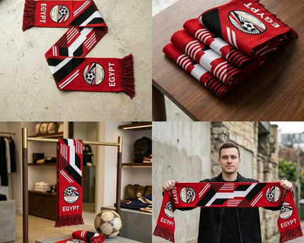 World Cup 2026 Egypt Scarf Unique Knitted Pattern