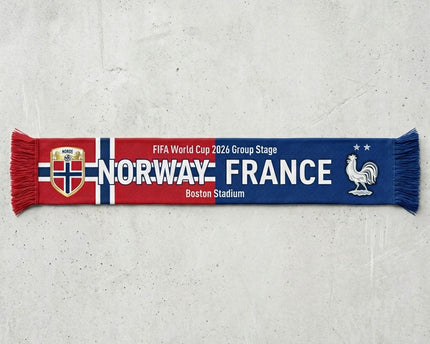 World Cup 2026 Norway Vs France Football Scarf Shared Colors