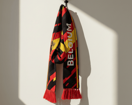 World Cup 2026 Belgium Scarf Symmetrical Geometric Knit