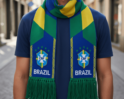 World Cup 2026 Brazil Scarf Double Crest Layout