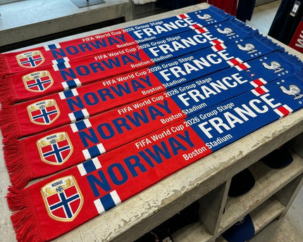 World Cup 2026 Norway Vs France Football Scarf Split Design