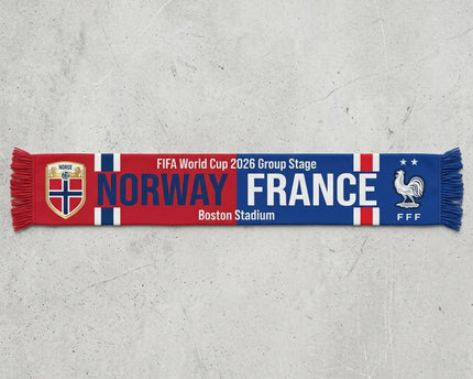 World Cup 2026 Norway Vs France Football Scarf Split Design