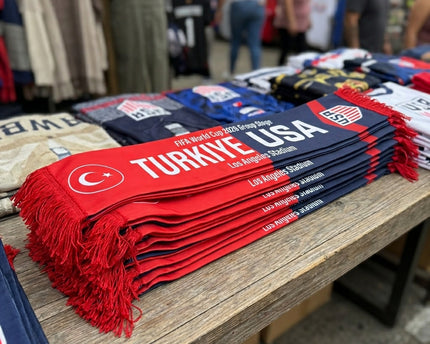 World Cup 2026 Turkey Vs USA Football Scarf Red Navy