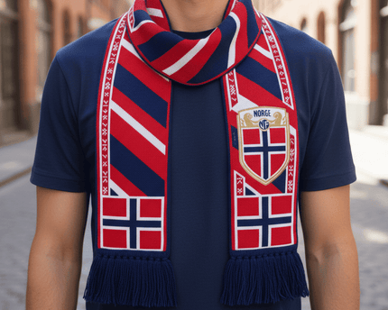 Norway Scarf World Cup 2026 Detailed Embroidered Crest Panel