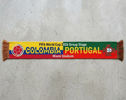 World Cup 2026 Colombia Vs Portugal Football Scarf Split Design Fringe