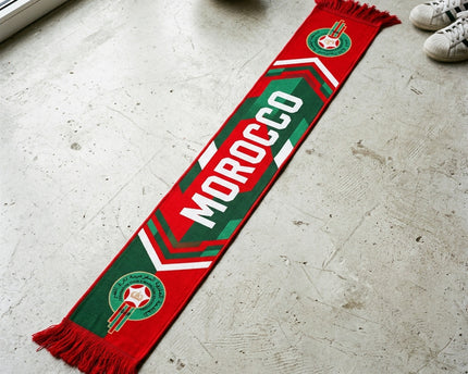 Morocco Scarf World Cup 2026 Clear Bold White Text Logo