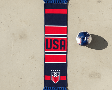 USA Scarf World Cup 2026 Heritage Style With Soft Navy Tassels