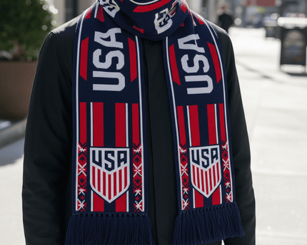 USA Scarf World Cup 2026 Vibrant Red White And Blue Patriotic Pattern