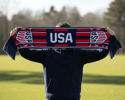 USA Scarf World Cup 2026 Vibrant Red White And Blue Patriotic Pattern