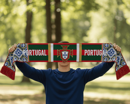 Portugal Scarf World Cup 2026 Dynamic Striped Graphic Layout