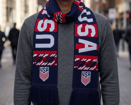 USA Scarf World Cup 2026 Geometric Star Spangled Athletic Graphic Design