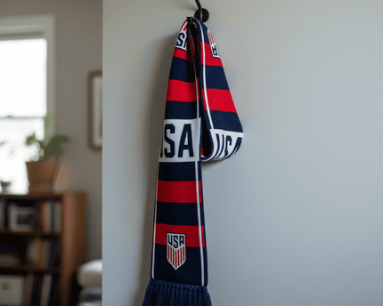 USA Scarf World Cup 2026 Double Sided Graphic With Shield Logo Accents