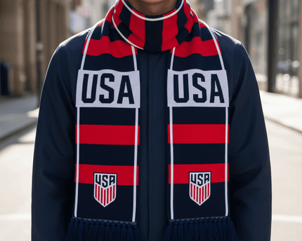 USA Scarf World Cup 2026 Double Sided Graphic With Shield Logo Accents