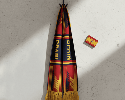 Spain Scarf World Cup 2026 Elegant Greek Fret Pattern