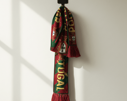 Portugal Scarf World Cup 2026 Featuring Repeating Crest Pattern