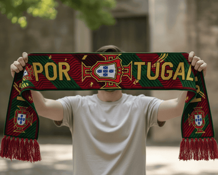 Portugal Scarf World Cup 2026 Featuring Repeating Crest Pattern