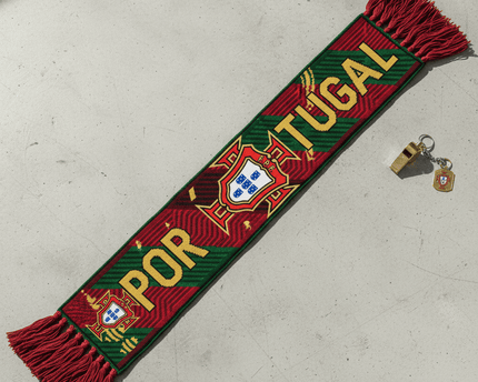 Portugal Scarf World Cup 2026 Featuring Repeating Crest Pattern