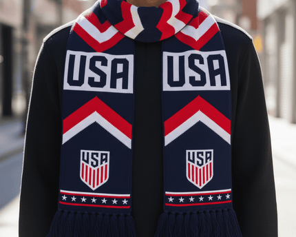 USA Scarf World Cup 2026 Premium Knit With Central USA Block Lettering