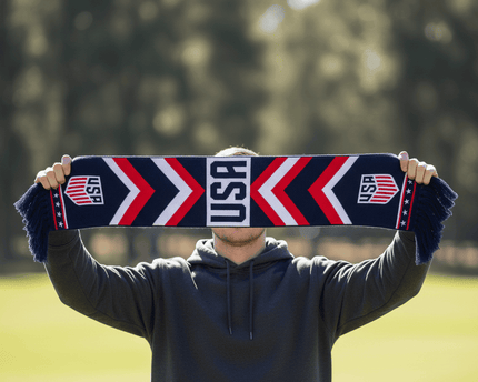 USA Scarf World Cup 2026 Premium Knit With Central USA Block Lettering