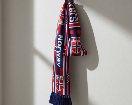 Norway Scarf World Cup 2026 Symmetric Navy Red Stripes