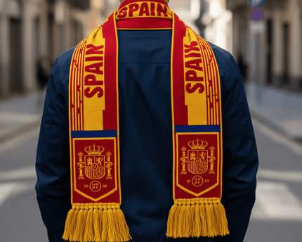 Spain Scarf World Cup 2026 Detailed Heritage Shield Graphic