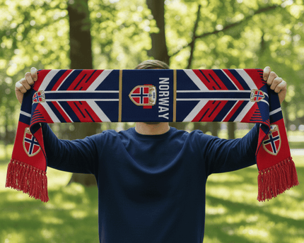 Norway Scarf World Cup 2026 Traditional Red Fringed Ends