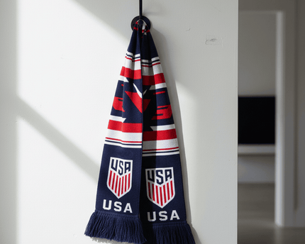 USA Scarf World Cup 2026 Contemporary Soccer Fan Design With Sharp Lines