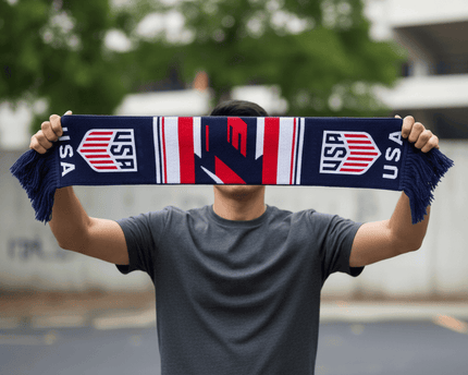 USA Scarf World Cup 2026 Contemporary Soccer Fan Design With Sharp Lines