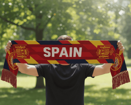 Spain Scarf World Cup 2026 Regal Shield And Tassel Detail
