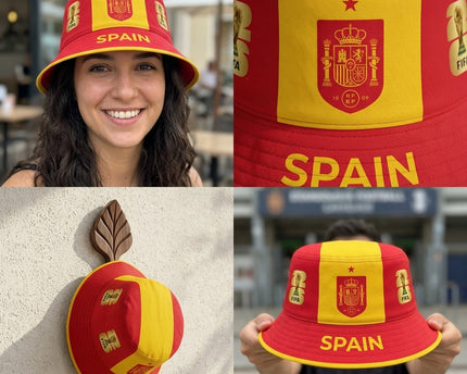 World Cup 2026 Spain Striped Design Bucket Hat